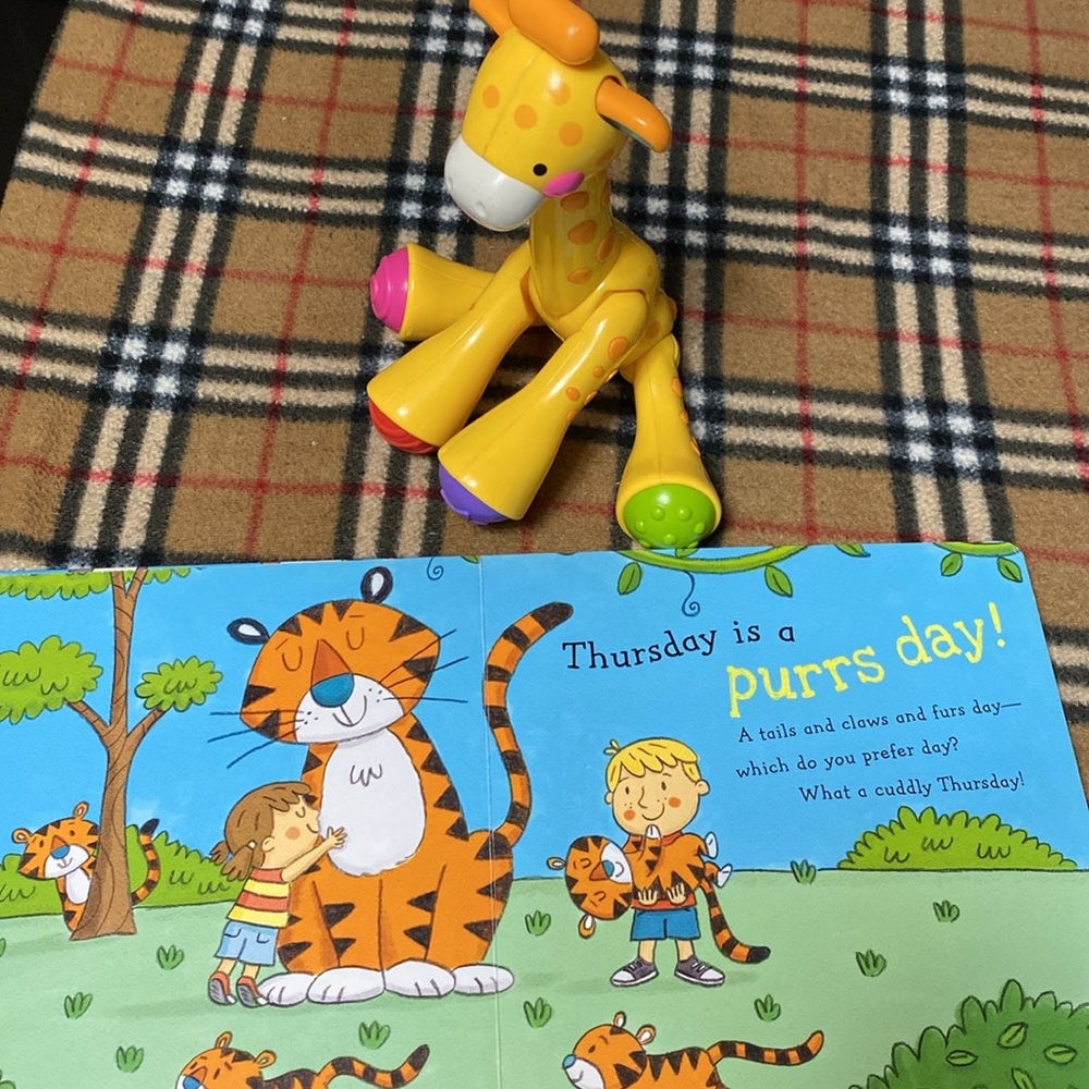 Monday is Funday Book & Giraffe 🦒 rattle Toy Fisher Price - Picture 2 of 3